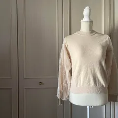 40 MAJESTIC LEGON マジェスティックレゴン 刺繍 花柄 ニット　お呼ばれ　デート　オフィスカジュアル　食事会　可愛い　お出かけ　上品