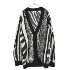 SAINT LAURENT PARIS (サンローランパリ) Mohair Cardigan 総柄 モヘアカーディガン 690064 Y75KD ブラック/ホワイトのサムネイル