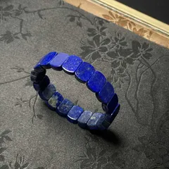 夢色 EU製 ★ラピスラズリ・バングル★パワーストーン アクセサリー 天然石 綺麗 お守り プレゼント1 約13.9*10.1*5mm ZB9135