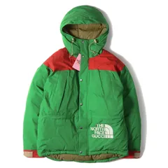 新品 GUCCI グッチ THE NORTH FACE ノースフェイス ロゴ プリント フード ダウンジャケット コラボ 700fil 21AW グリーン レッド M ブランド コラボ ハイカジュアルのサムネイル