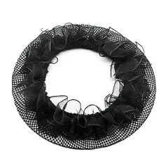 ヘアーネット 1個 大人 ジュニア キッズ お団子 ヘア シニヨンネット バレエ ダンス 新体操 レッスン 発表会 まとめ髪 黒 フリル 飲食 衛生 ブラック va3