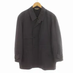 ジバンシィ GIVENCHY ステンカラーコート ジャケット シングル 絹 シルク ジップアップ S 紺 ネイビー /IR ■GY17のサムネイル