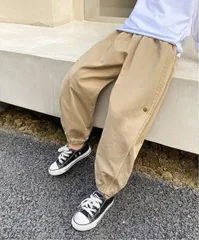 キッズサルエルパンツ(カーキ/120サイズ/130サイズ/140サイズ/150サイズ/160サイズ）ボトムスズボンこども子供男の子