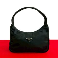 極 美品 PRADA プラダ 三角ロゴ 金具 ナイロン サフィアーノ