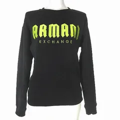 アルマーニエクスチェンジ A/X ARMANI EXCHANGE 近年モデル トレーナー スウェット ビッグロゴ刺繍 丸首 裏毛 黒 ブラック XSのサムネイル