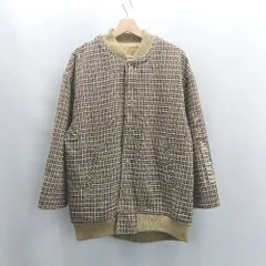 ◇ ⊇ rivet&surge リベットアンドサージ チェック柄 ボア リバーシブル 長袖 ブルゾン サイズF ブラウン系 メンズ E  【1504240032962】