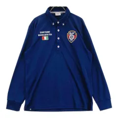 サイズ：LL FILA GOLF フィラゴルフ  長袖ポロシャツ ボタンダウン ワッペン ブロックチェック柄 ネイビー系 [240101432294] ゴルフウェア メンズ ストスト