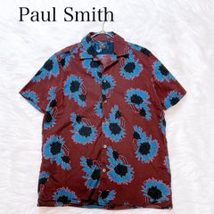 大きいサイズ】Paul Smith サンフラワー 半袖ハワイアンシャツ 44L