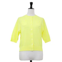 CABaN キャバン カーディガン イエロー サイズ:S(9号) / ファインポリエステル ハーフスリーブ ポケット カーディガン / ニット 5分袖 ストレッチ 定番 / トップス デイリー【レディース】【中古】