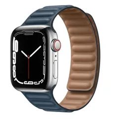 キッソス（ＫＩＳＳＯＳ） Apple Watch アップルウォッチ レザーバンド 49mm 45mm 44mm 42mm ultra ウルトラ 男女兼用 (ネイビー) [ネイビー]