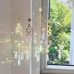 サンキャッチャー 5種類 セット クリスタル 厄除け 運 風水 幸運 健康 運気向上 インテリア 可愛い お洒落 原石 クリスタル プリズム 窓玄関飾り 開運 恋愛 風水アップ
