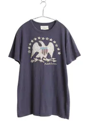 【お得なクーポン配布中!】 デニム&サプライ ラルフローレン 半袖 Tシャツ メンズ L 古着 ポロ イーグル 星条旗 スター 刺繍 シングルステッチ カットソー カジュアル