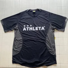 ト2507-①-4815 アスレタ　ATHLETA プラクティスシャツ　黒×灰色　L