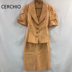 CERCHIO セルッチオ レディース セットアップ ジャケット タイトスカート ひざ丈 オレンジ ひざ丈スカート セットアップスーツ