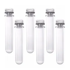 新品 サムコス 試験管 プラスチック 容器 40ml アルミ蓋付き 実験 検査 自由研究 サンプル保存 多用途 6本セット