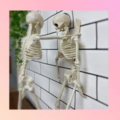 ✳︎新品✳︎可動タイプ　スケルトン　がいこつ　インテリア　オブジェ　ミニフィギュア　ハロウィン　卓上　紐付き　骸骨　スカル　骨　面白い　ユニーク　飾りつけ　置物　フォロー割　E481