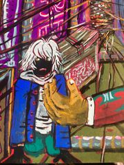アクリル絵画　B4サイズ　額無し　コルク板
