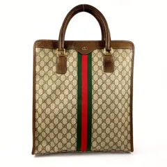 グッチ トートバッグ オールドグッチ シェリーライン  ブラウン