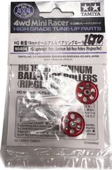 HG 軽量19mmオールアルミベアリングローラー(レッド)