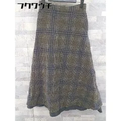 ◇ SLOBE IENA スローブ イエナ チェック ロング フレア スカート サイズ38 ネイビー系 ベージュ系 レディース 【中古】 【1103010000035】