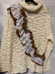 リメイク　フリルタスキ　ニット　古着　襟