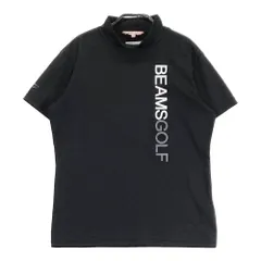 サイズ：S BEAMS GOLF ビームスゴルフ  半袖モックネックTシャツ  ブラック系 [240101415887] ゴルフウェア レディース ストスト BEAMS GOLF ビームスゴルフ 半袖モックネックTシャツ ブラック系