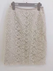 ◇ COMME CA ISM コムサイズム レース 膝下丈 セミタイト スカート サイズ 9 ベージュ レディース P  【中古】 【1210130000781】