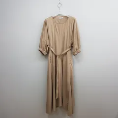 ハンサム システム 2023 パフ スリーブ ベルト付き ロング ONE PIECE 82-94-160