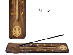 スティックタイプ専用平型のお香立て 少し大きめ☆リーフ☆ マークの平型お香立て☆