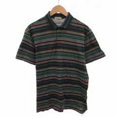 ✨極美品✨ミッソーニ MISSONIポロシャツ 半袖 ボーダー マルチカラー L ミッソーニMISSONI コットングラフィックボーダープリント