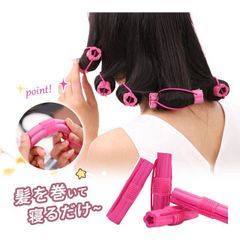 6個セット ヘアカーラー 手巻きカーラー あったか 前髪カーラー ヘアローラーセット 巻き髪 DIY 髪に無害 寝ながら 自宅 使用簡単 ふわふわ 前髪 ヘアクリップ KBC