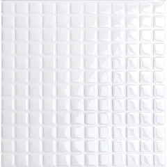 VANCORE モザイクタイルシール 4枚セット キッチン 洗面所 タイルシール 3d 防水 はがせる タイルシート リメイクシート 耐熱 ホワイト 1