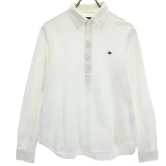 パーリーゲイツ ゴルフ 長袖 ハーフボタン ポロシャツ 4 ホワイト PEARLY GATES メンズ 古着 【240321】