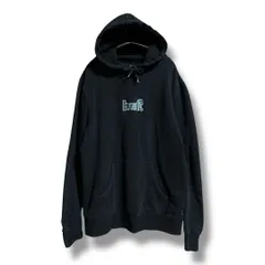 HUF ハフ ロゴ刺繍 プルオーバー スウェット パーカー フーディー 長袖 裏起毛 トップス カジュアル カンガルーポケット メンズ サイズM ブラック 秋 ゴーゴー古着マルイ北千住店 久K529Y