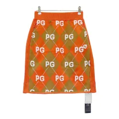 サイズ：0 PEARLY GATES パーリーゲイツ 055-1234914 ニットスカート ロゴ アーガイル柄 オレンジ系 [240101514080] ゴルフウェア レディース ストスト