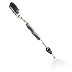 【迅速発送】エレコム ストラップ クリップタイプ 携帯 スマホ クリップタイプ メタルクリップ 20cm~50cmまで伸びるステンレスワイヤー ブラック P-STCS50BK