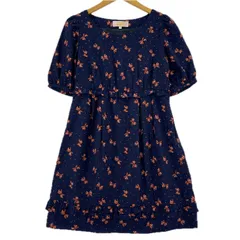 MINIMUM   ミニマム  総柄ワンピース size2/ネイビー
