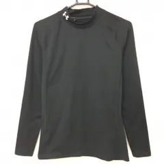 【超美品】アンダーアーマー ハイネックインナーシャツ 黒 ロゴグレー 裏起毛 COLDGEAR メンズ MD ゴルフウェア 2023年モデル UNDER ARMOUR