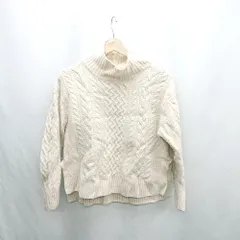 ◇ ⊇ green label relaxing UNITED ARROWS ウール100% 長袖 ハイネックセーター サイズF キナリ レディース E  【1501230010528】