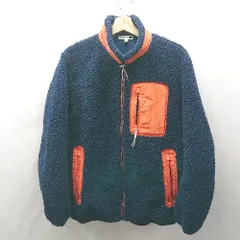 ◇ ⊇ UNIQLO ユニクロ 配色 長袖 ボアジャケット サイズL ネイビー レッド系 レディース E  【1506300027222】