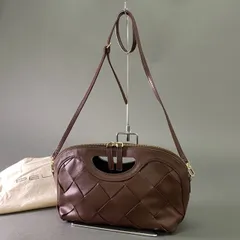 Aa8 《美品》 PELLICO ペリーコ ANELLI INTECCIATO MINI アネッリ イントレチャート ミニ 2way ショルダーバッグ ハンドバッグ ブラウン レザーのサムネイル