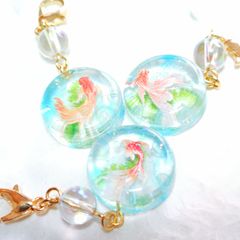 620 ALOHA✴エンゼルフィッシュ✴マリン✴レジンヘアゴムキーホルダー