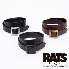 【RATS/ラッツ】LEATHER BELT - BLACK × BLACK / レザーベルト / 24'RA-0218【メンズ】【送料無料】