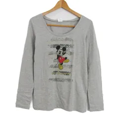 ディズニー 長袖Ｔシャツ ミッキーマウス ブランド トップス レディース Mサイズ グレー Disney 【中古】