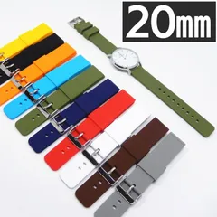 20mm スマートウォッチ ベルト バネ棒付き 腕時計 交換ベルト 交換バンド 交換用バンド 替え シリコン ラバー メンズ レディース 防水 ワンタッチ 白ホワイト黒ブラック赤レッド緑グリーン紺ネイビー オレンジ 黄色 イエロー グレー★4