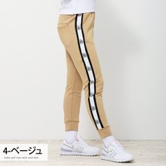 Women's Golf Pants, GS GOLF Sweat Jersey, Ribbed Logo Line Design, Slim Skinny Fit, Stylish, Autumn/Winter/Spring/Summer, Cute, Korean Style, bt130 4-Beige