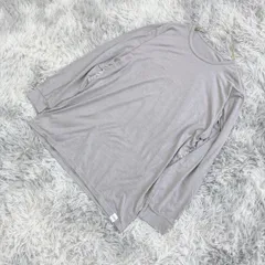 【完売】UNIQLO ユニクロ  カットソー【Ｌ】カジュアル  無地  レディース  グレー系  灰色【送料無料】