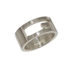 グッチ リング 指輪 Gリング ＃10 シルバー 9号 Gロゴリング ブランテッドGリング 銀製品 レディース ピンキーリング SV925 カットアウトG シルバー925 アクセサリー ＧＵＣＣＩ