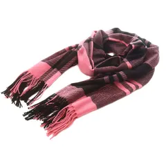 アーバンリサーチ URBAN RESEARCH タッチストール マフラー フリンジ チェック柄 ピンク 茶 ブラウン UR17-2DP011 /AQのサムネイル