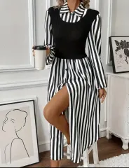 新品 ストライプドレス